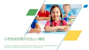 Primary school students' growth photo commemorative ppt template