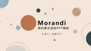 Простой цветной шаблон PPT Morandi в горошек