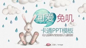 Illustrazione vento cartone animato coniglio piccolo animale modello PPT