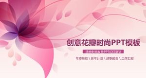 Petale roz frumoase decorate cu șablon PPT general de afaceri pentru femei la modă