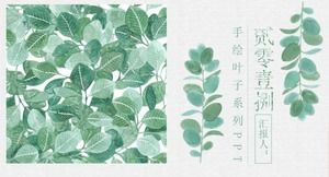 Plantilla PPT de hojas de bosque literario elegante y fresco