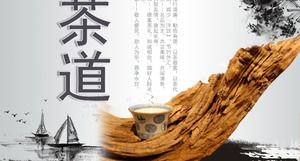 Çin feng shui mürekkebi çay töreni kültürü ppt şablonu