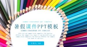 Kreatywny kolorowy ołówek letni szablon kursu ppt