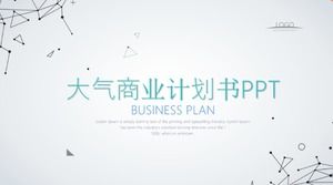 Modelo de PPT de plano de negócios de empresa eólica minimalista de linha de ponto atmosférica