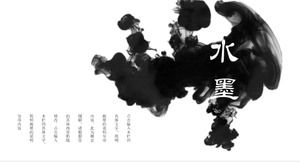 Șablon PPT general în stil chinezesc de fundal cu pete de cerneală atmosferă elegantă