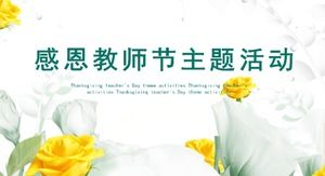 Bunga kuning-hijau template PPT kegiatan tema Hari Guru