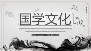 Șablon PPT cu cerneală și spălare clasică și elegantă de cursuri de cultura chineză în stil chinezesc