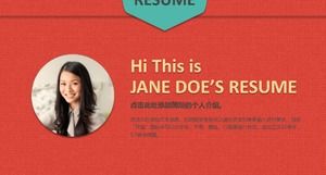 Red atmosphere business personal job application resume PPT template