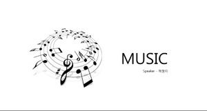 Creative black and white music education PPT template