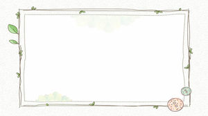 Trois petites images d'arrière-plan de bordure PPT de vignes de plantes de dessin animé frais