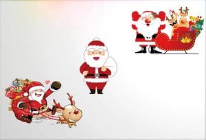 12 Cartoon-Weihnachtsmann-PPT-Material