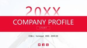 Kırmızı minimalist şirket profili PPT şablonu