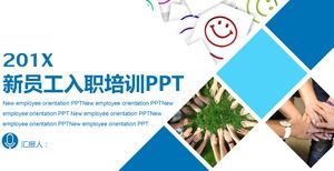 Plantilla PPT de capacitación de inducción para nuevos empleados azul