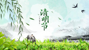 Qingming Festival pochodzenie zwyczaje literatura wprowadzenie szablon ppt
