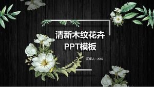Template PPT bunga biji-bijian kayu hitam