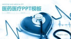 Plantilla PPT de medicina e industria médica de fondo de estetoscopio