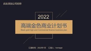 Plantilla PPT de plan de negocios de oro negro de gama alta