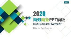 Modello PPT di report aziendale quadrato blu e verde