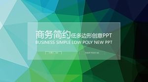 Grüne Low-Polygon-Hintergrund flache Geschäftsarbeitsbericht ppt-Vorlage