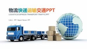 Modelo PPT sobre logística e transporte