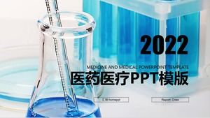 Plantilla PPT de experimento de química médica de medicina de tecnología moderna azul