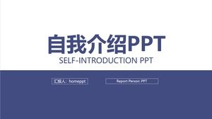 Modelo de PPT de competição de emprego de currículo pessoal de auto-apresentação simples azul
