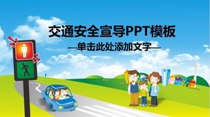 Modelo de PPT de conhecimento de educação de segurança de trânsito para alunos do ensino fundamental e médio