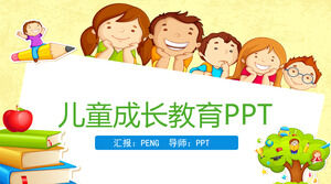 Reunião de pais de educação de crescimento infantil ensinando modelo PPT de material didático