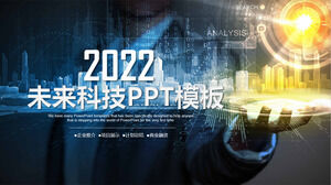 Business Blue Technology Work Report PPT-Vorlage