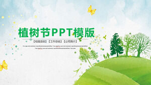 Șablon PPT Green Arbor Day pentru protecția mediului ecologic