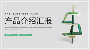 간단한 회색 녹색 제품 홍보 프레젠테이션 ppt 템플릿