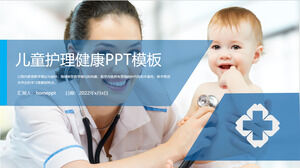 Modèle PPT médical médical de l'hôpital de soins pour enfants blanc et bleu