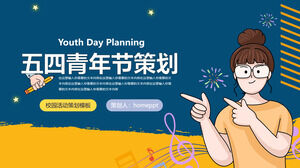 Plantilla ppt de planificación de eventos del Día de la Juventud del 4 de mayo