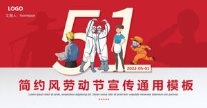 Modello ppt pubblicitario della festa del lavoro del 1° maggio in stile semplice
