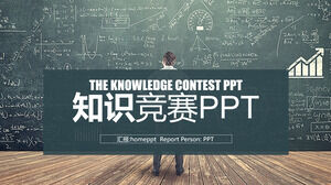 Creative minimalist knowledge contest PPT template