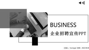 Czarno-biały styl biznesowy szablon promocji rekrutacji przedsiębiorstwa ppt