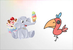 12 cartoni animati simpatici animali PPT materiale illustrazioni