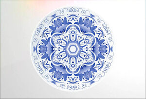 Zestaw wykwintnego niebiesko-białego porcelanowego materiału PPT do pobrania