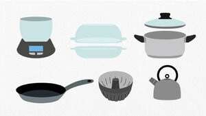 Peralatan dapur, peralatan makan, set anggur, unduhan paket ikon ppt kartun vektor