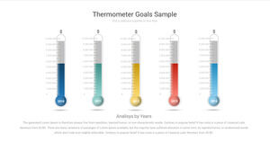 Gráfico de columnas PPT en forma de termómetro creativo en color