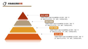 Diagram hierarki PPT piramida segitiga warna