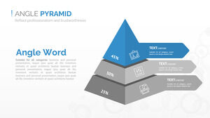 Blue and gray three-layer pyramid graphic PPT template material