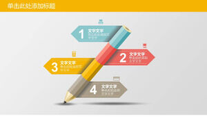 Kolorowy kreatywny ołówek cztery obok siebie szablon PPT