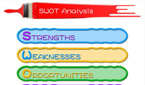 Template PPT analisis SWOT kuas cat warna