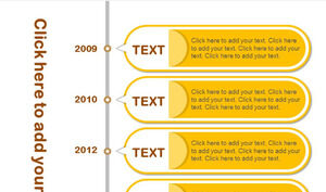 Żółte pole opisu tekstowego Materiał osi czasu PPT