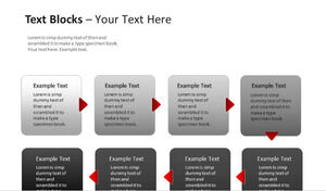 Modelo de PPT de processo de passo de instruções de caixa de texto preto e cinza