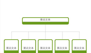 Зеленый простой двухуровневый шаблон PPT организационной схемы