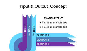 Gráfico PPT de apresentação de conceito de entrada e saída azul-violeta