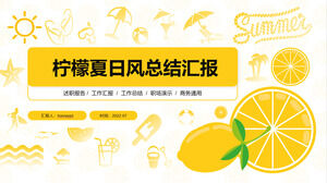 Laporan ringkasan angin musim panas tema lemon template ppt umum