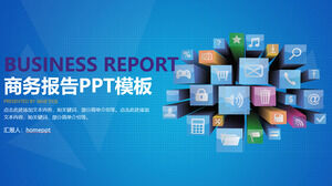 Informe de informe empresarial azul informe de proyecto de trabajo plantilla PPT de resumen de discurso de apertura